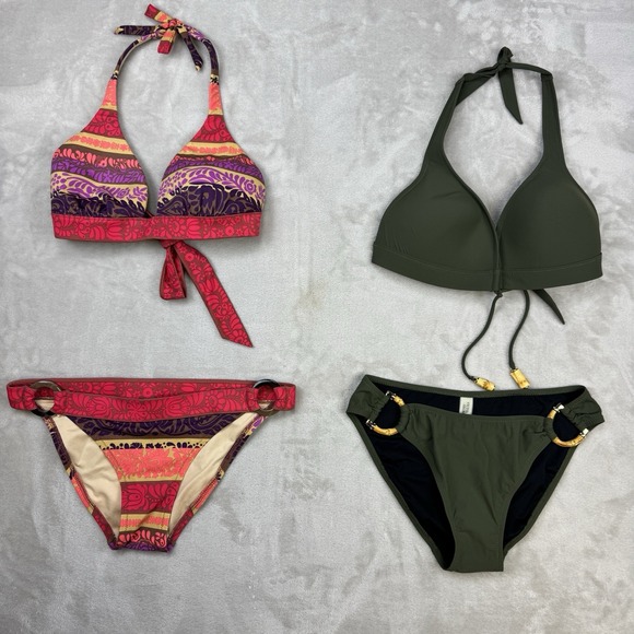 Victoria's Secret Y2K Bikini Lot Bamboo Ring Paisley Archive Set Large/Small - Picture 2 of 16